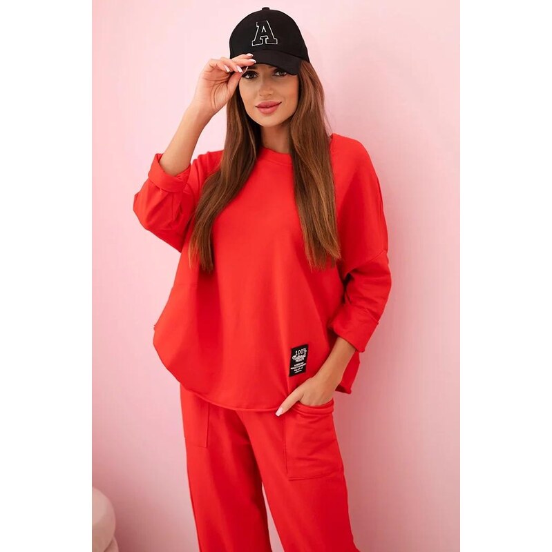 MladaModa 2-dielna bavlnená súprava mikiny a trojštvrťových teplákov 65026708