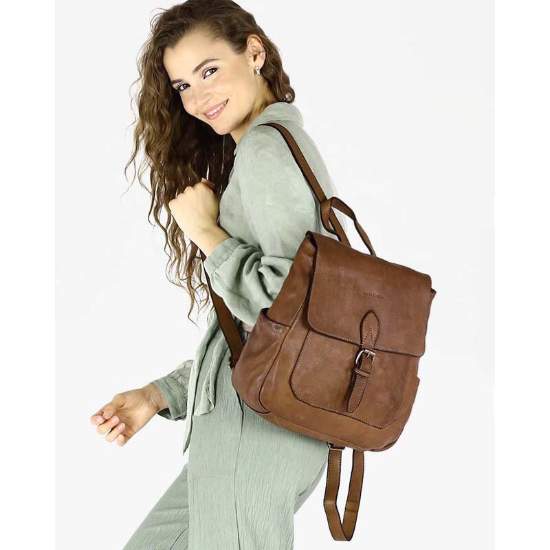 MARCO MAZZINI Kožený dámsky batoh | čokoládovo hnedá v224b 55865199