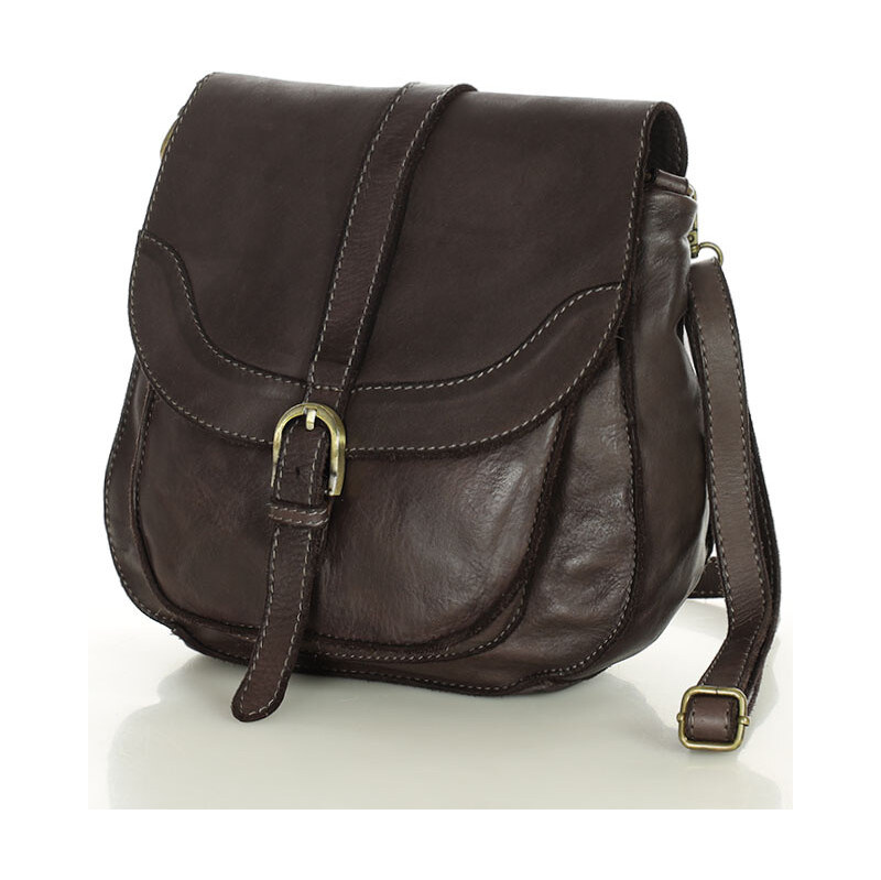 MARCO MAZZINI Vintage kožená kabelka cez rameno | tmavohnedá v253c 63915911