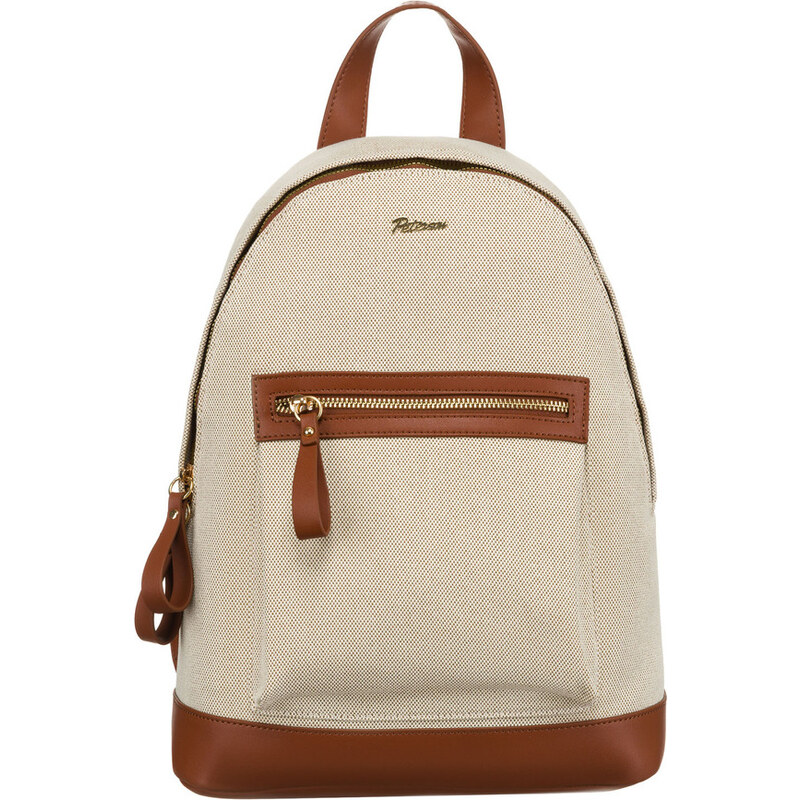 Peterson Béžovo-hnědý dámský batoh z kůže a plátna PTN CAN-05 63894093