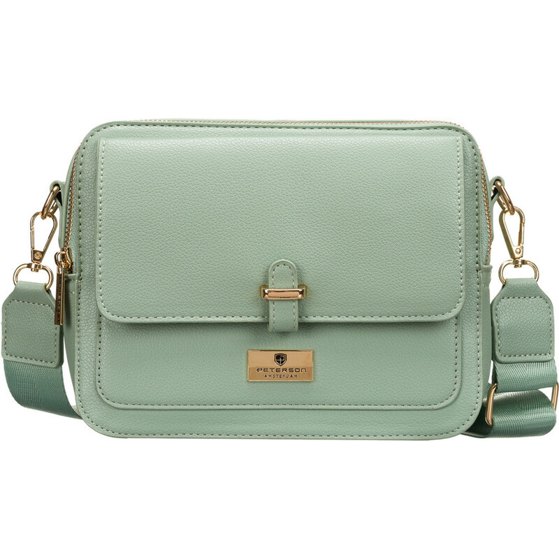 Peterson Světle zelená dámská crossbody kabelka se dvěma popruhy PTN 63916021