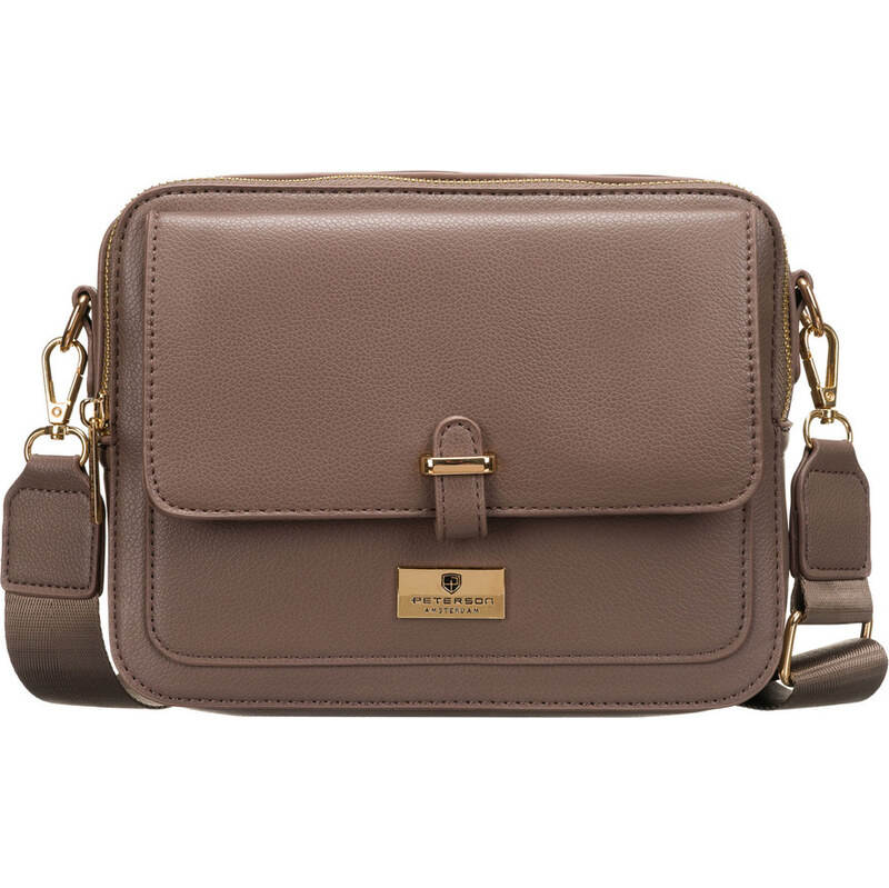 Peterson Hnědá dámská crossbody kabelka se dvěma popruhy PTN TOR-ALE 63916023