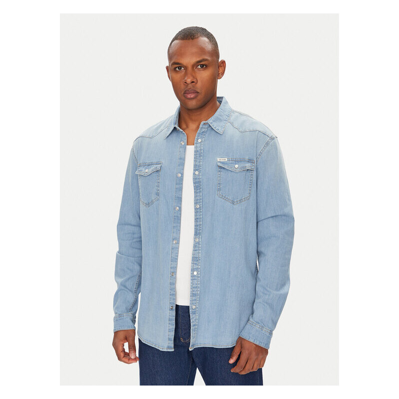 džínsová košeľa Guess 63916588