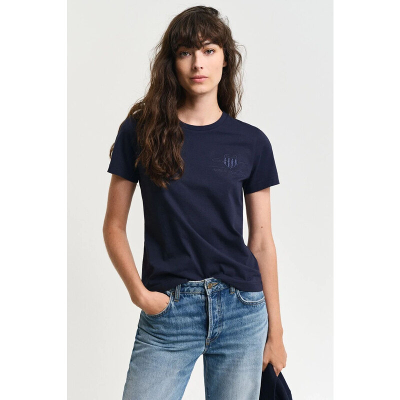 TRIČKO GANT REG TONAL SHIELD SS T-SHIRT EVENING BLUE 61838237