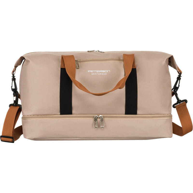 Béžová cestovná taška s vodeodolnou priehradkou na obuv a 63917961