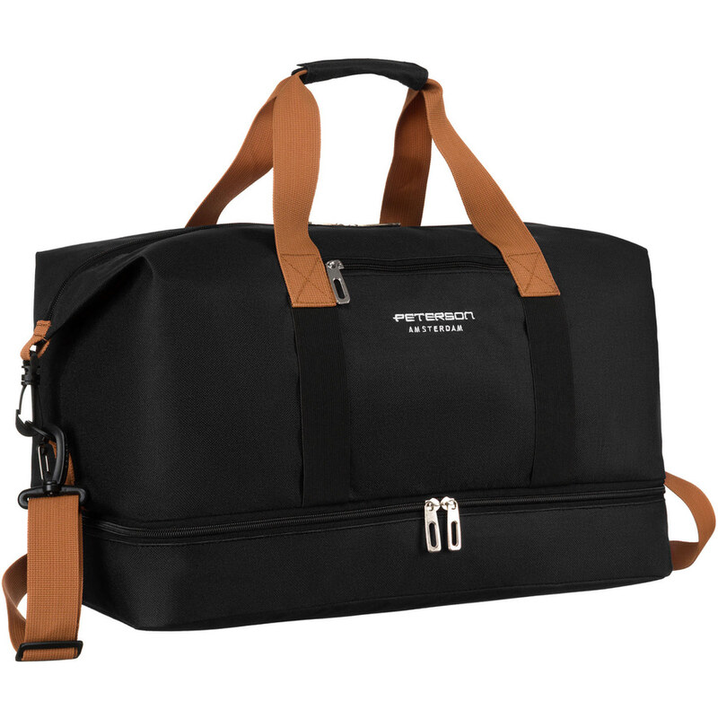 Čierna cestovná taška s vodoodolnou priehradkou a odnímateľným 63917960