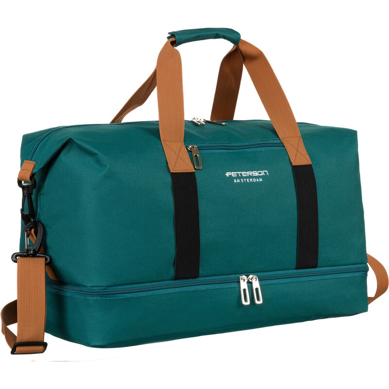 Tyrkysová cestovná taška s oddelenou priehradkou na obuv a 63917963