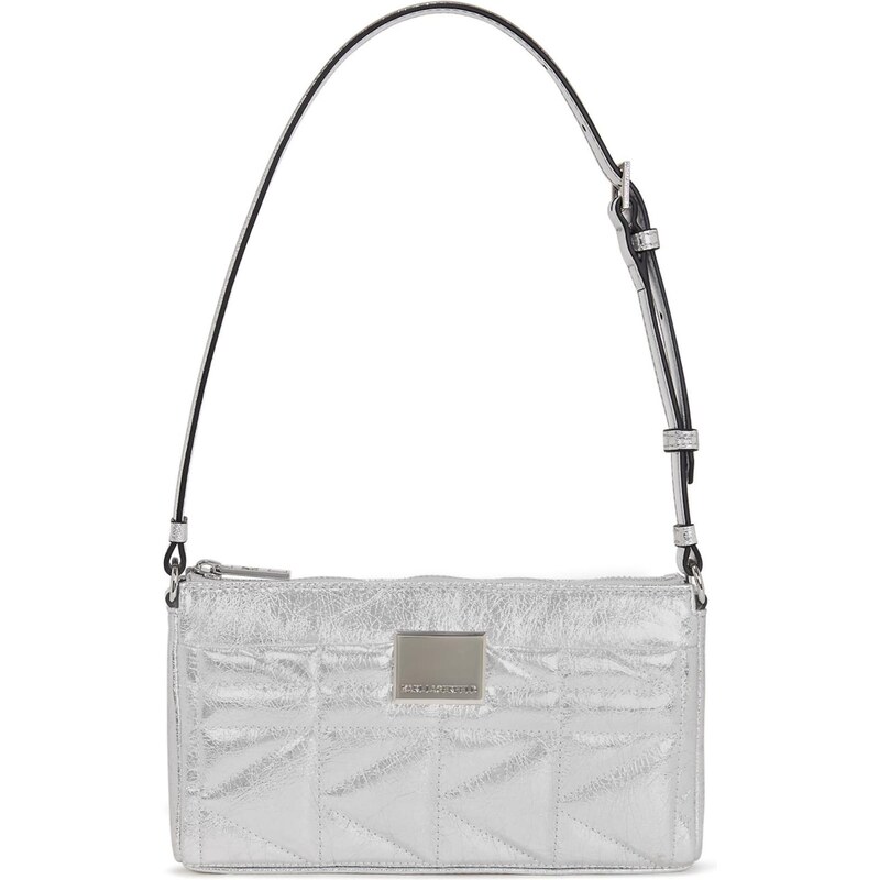Karl Lagerfeld Kabelka na rameno Kuilt strieborná 64008827