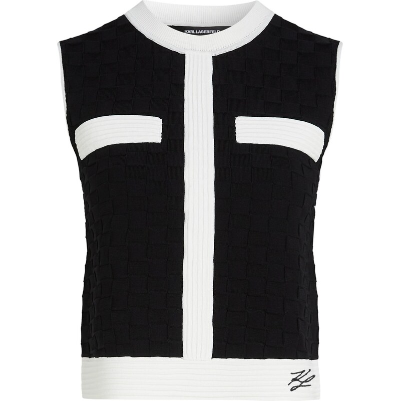 Karl Lagerfeld Vyšívaný top čierna / biela 63919488