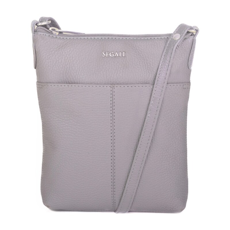 SEGALI Dámska kožená crossbody kabelka 7001 B grey 66594230