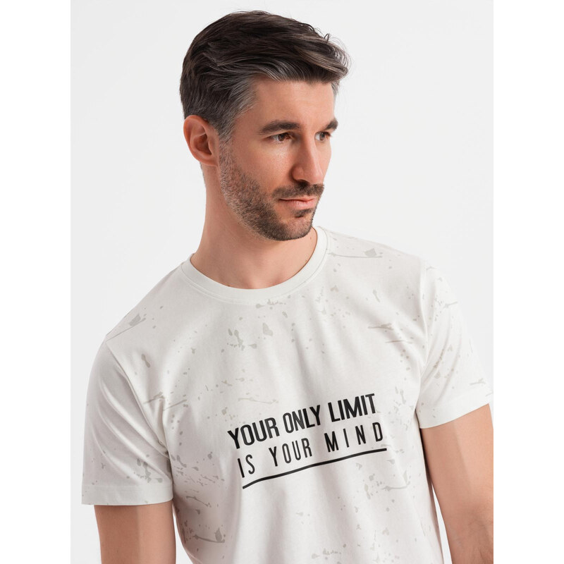 Ombre Mens printed t-shirt with round neckline - white 64793429