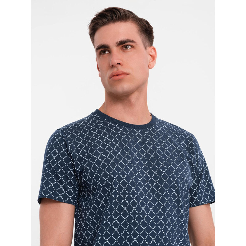 Ombre Mens full print knit shirt - navy blue 64793432