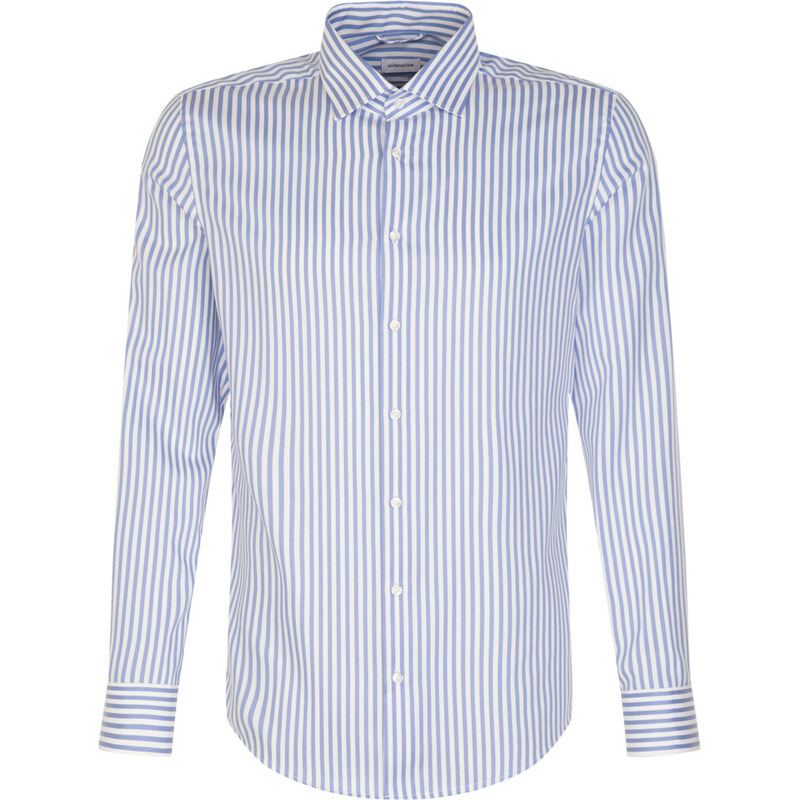 Prúžkovaná pánska modro biela nežehlivá košeľa Slim fit Seidensticker 63935791
