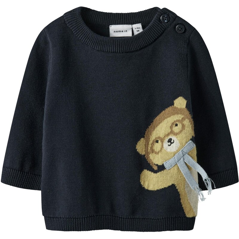 NAME IT Sveter NBMKANO námornícka modrá / svetlomodrá / hnedá / 63939460