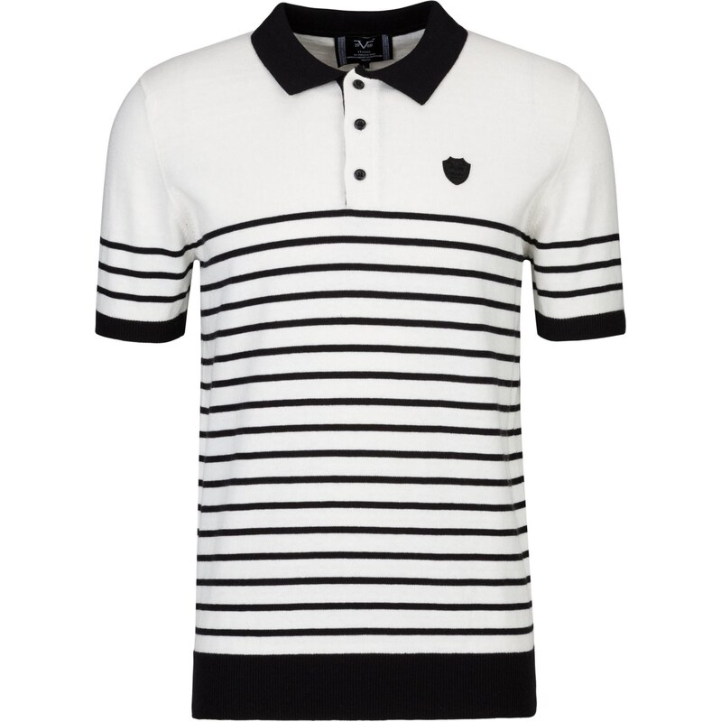 19V69 ITALIA Tričko Manfredi čierna / biela 66976537