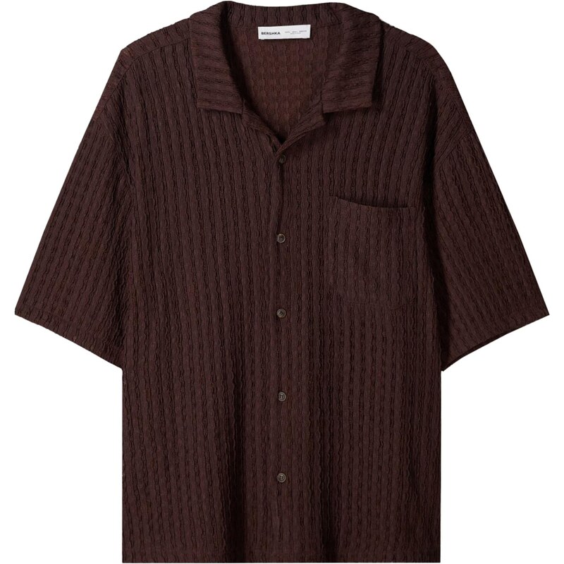 Bershka Košeľa tmavohnedá 65880118