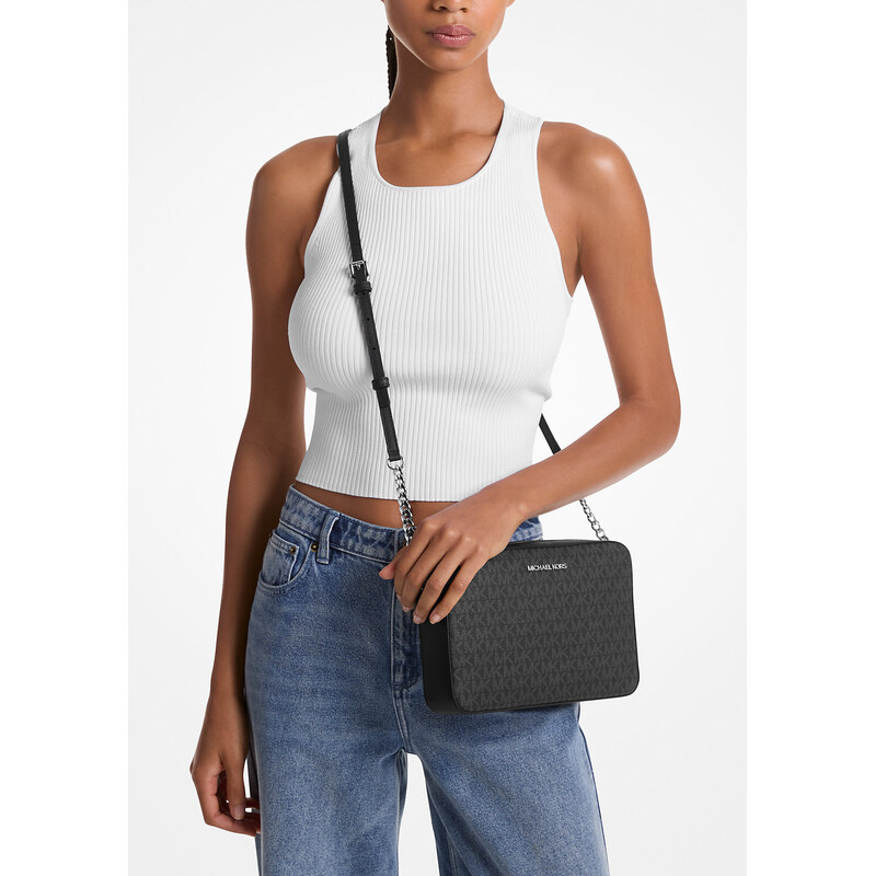 Michael Kors Jet Set Large Logo Crossbody Bag Black 63956470