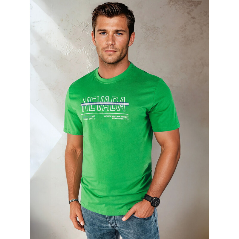 BASIC Zelené tričko s nápisom Nevada RX5438 52671141