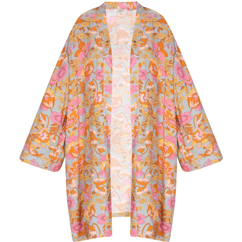 usha FESTIVAL Kimono žltá / kamenná / oranžová / ružová 65648733