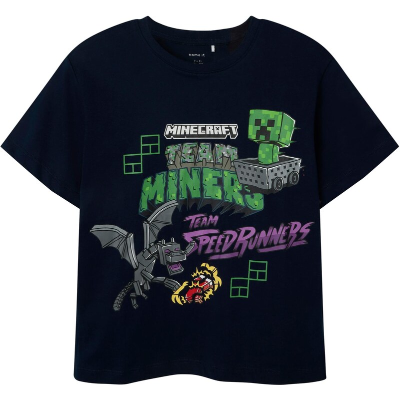 NAME IT Tričko NKMJahi Minecraft námornícka modrá / sivá / zelená / 63956621
