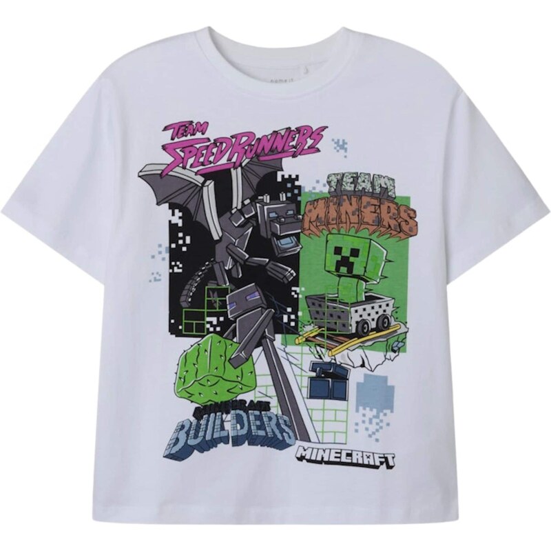 NAME IT Tričko NKMJahi Minecraft tmavosivá / zelená / fialová / biela 63956624