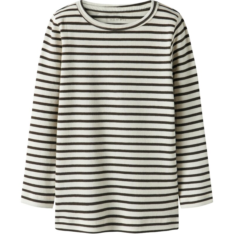 NAME IT Tričko NMNBANI tmavohnedá / šedobiela 63956632