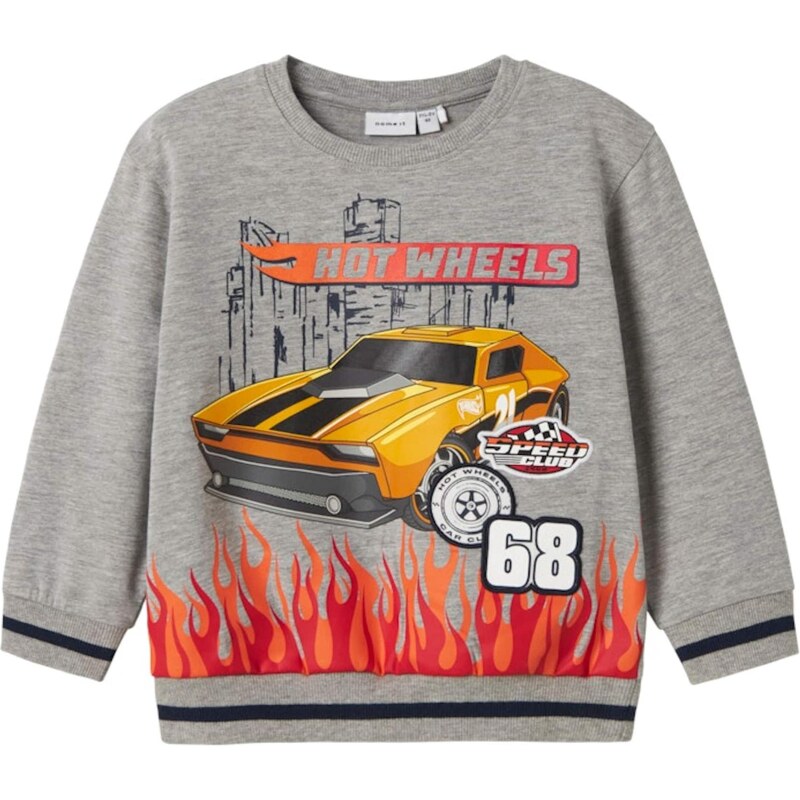 NAME IT Mikina NMMJAKI HOTWHEELS žltá / sivá melírovaná / tmavočervená 63956643