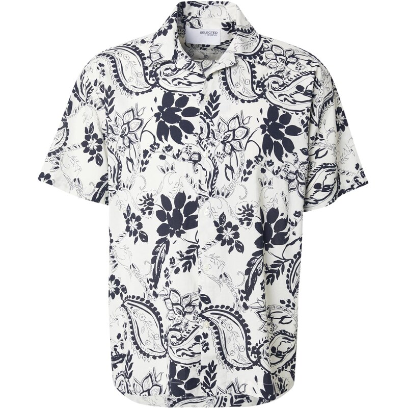 SELECTED Košeľa SLHRLXAIR krémová / čierna 63956871