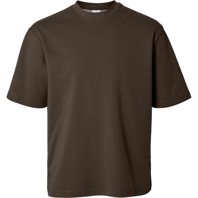 SELECTED Tričko SLHOSCAR čokoládová 63973648
