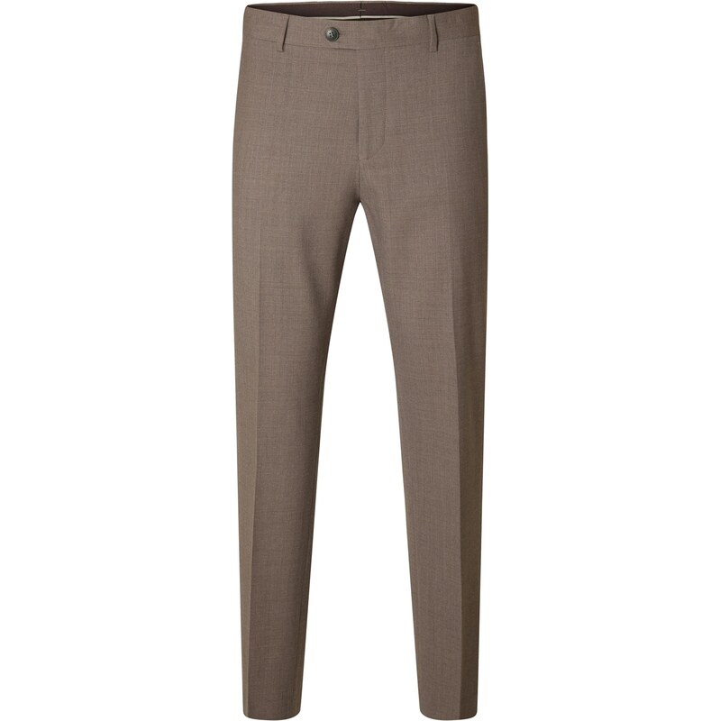 SELECTED Plisované nohavice SLH-Theo tmavohnedá 64163299