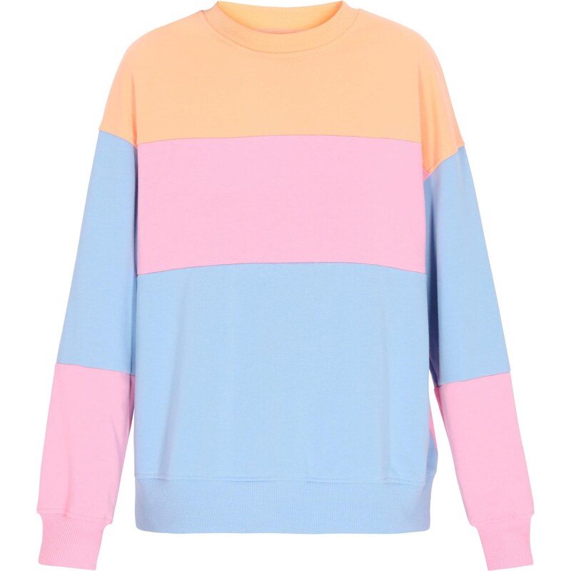 swirly Mikina Back To School svetlomodrá / pastelovo oranžová / ružová 65694006