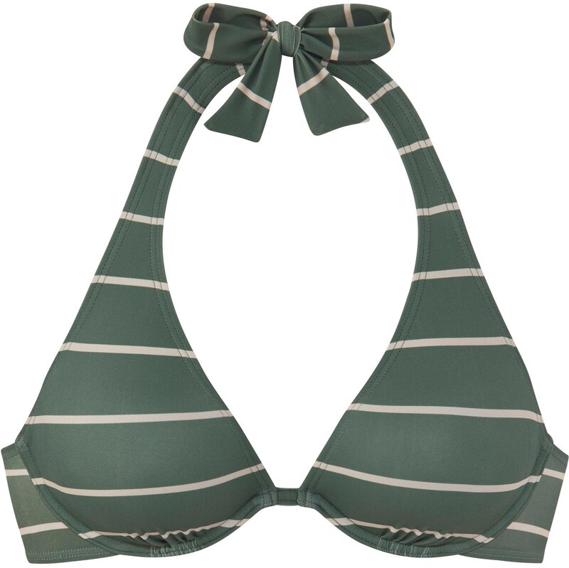 BENCH Bikinový top krémová / tmavozelená 65365285