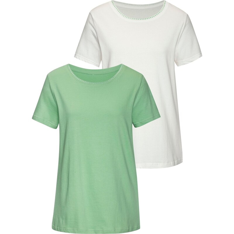 VIVANCE Tričko zelená / biela 65648308