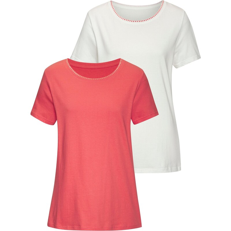 VIVANCE Tričko marhuľová / biela 65648314