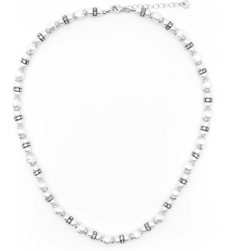 Pull&Bear Retiazka strieborná / biela 65654345