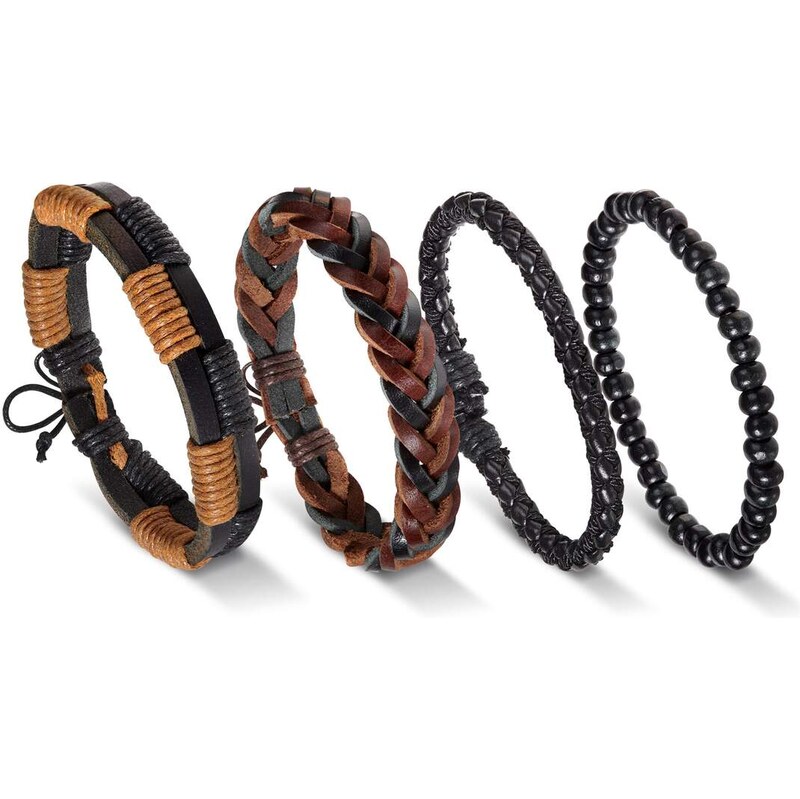 4 štýlové náramky Atlas For Men Čierna 51019785