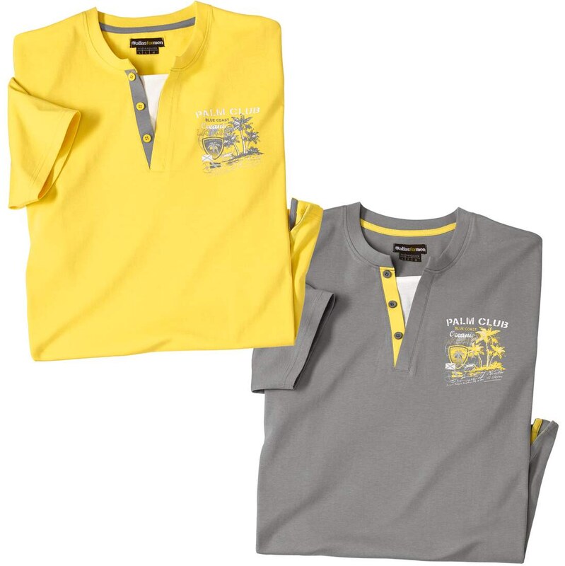Sada 2 tričiek Palm Club Atlas For Men Žltá 51164126