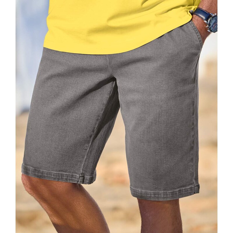 Voľnočasové rifľové bermudy Atlas For Men Sivá 51164124