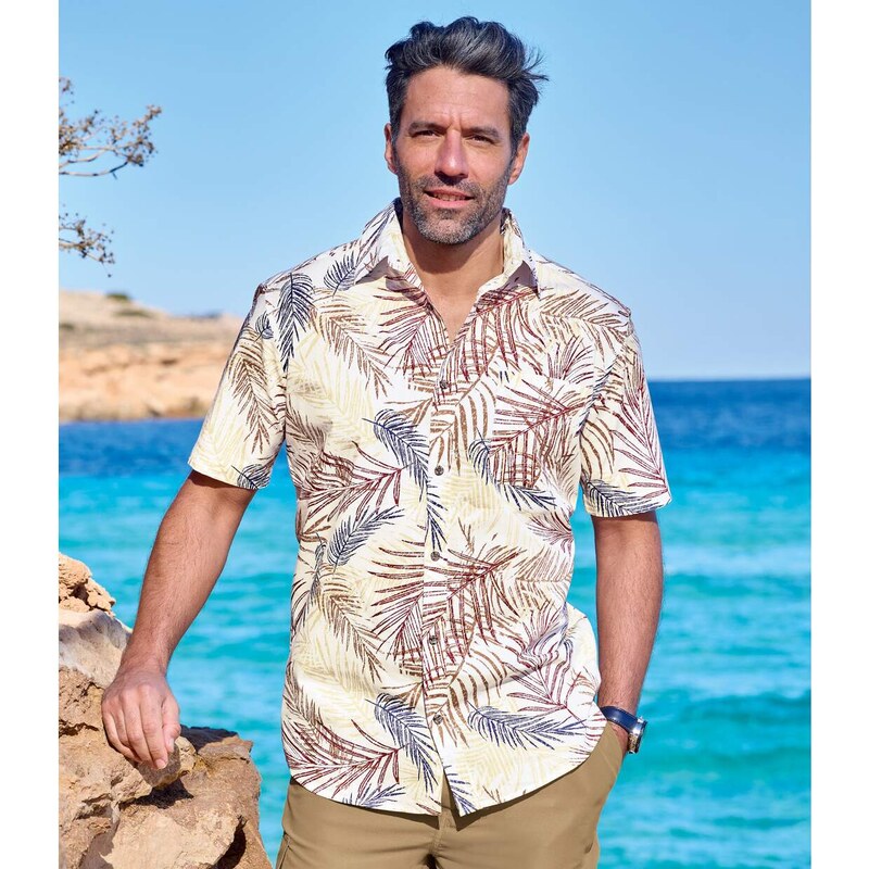 Letná košeľa s palmovou potlačou Atlas For Men So vzorom 51164121