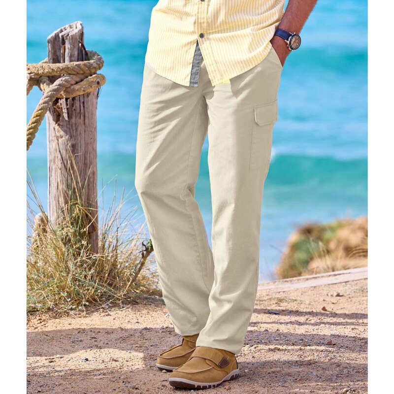 Voľnočasové kapsáčové nohavice Atlas For Men Béžová 51190623