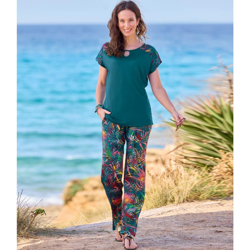 Splývavá voľnočasová súprava s exotickou potlačou Atlas For Men Modrá 51019784