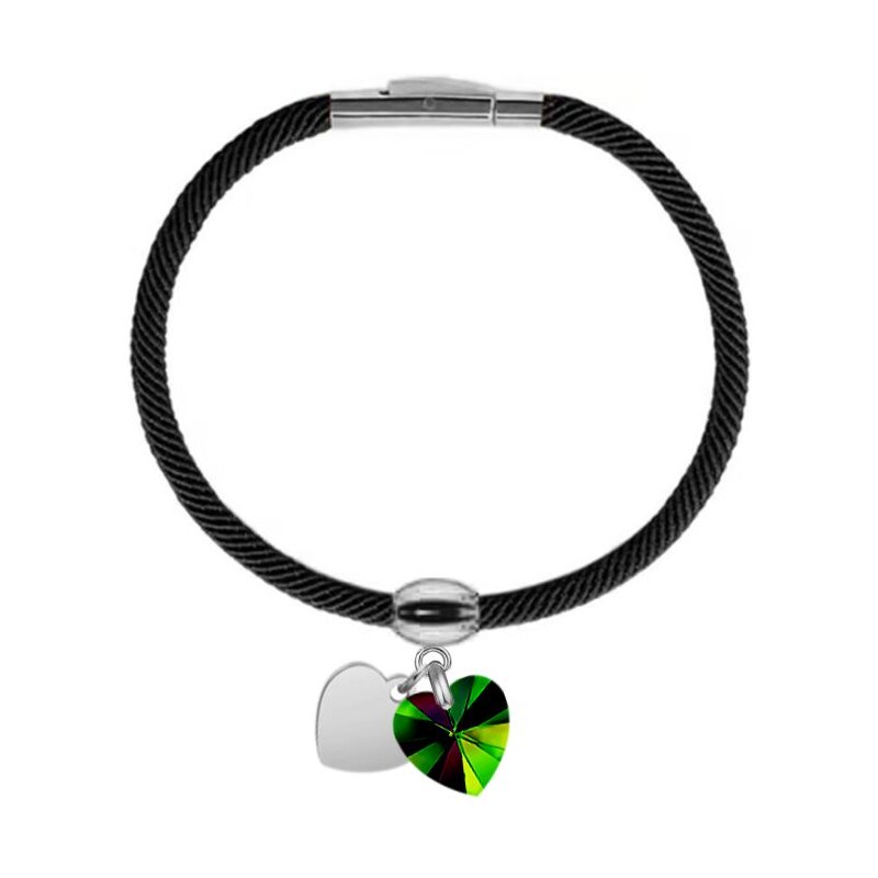 SWAROVSKI Elements Swarovski e. čierny náramok so srdiečkami, 63969484