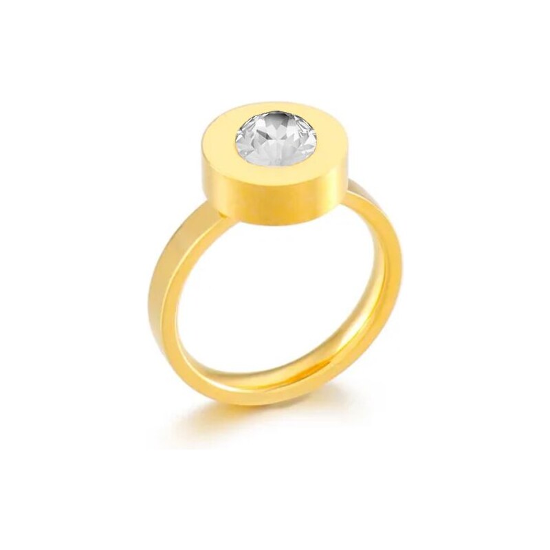 SWAROVSKI Elements Swarovski e. dámsky zlatý prsteň Shine Shot, biely 63969485