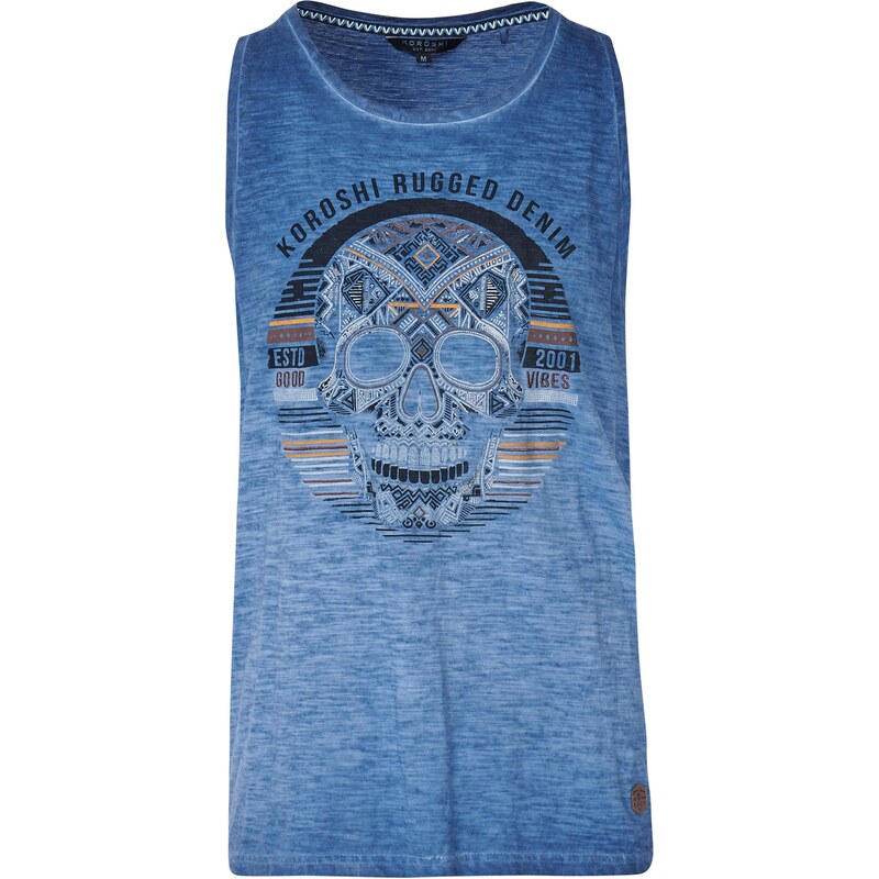 KOROSHI Tričko modrá melírovaná / hnedá / karí / čierna 65880396