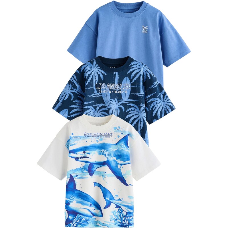 Next Tričko námornícka modrá / svetlomodrá / biela 64488255