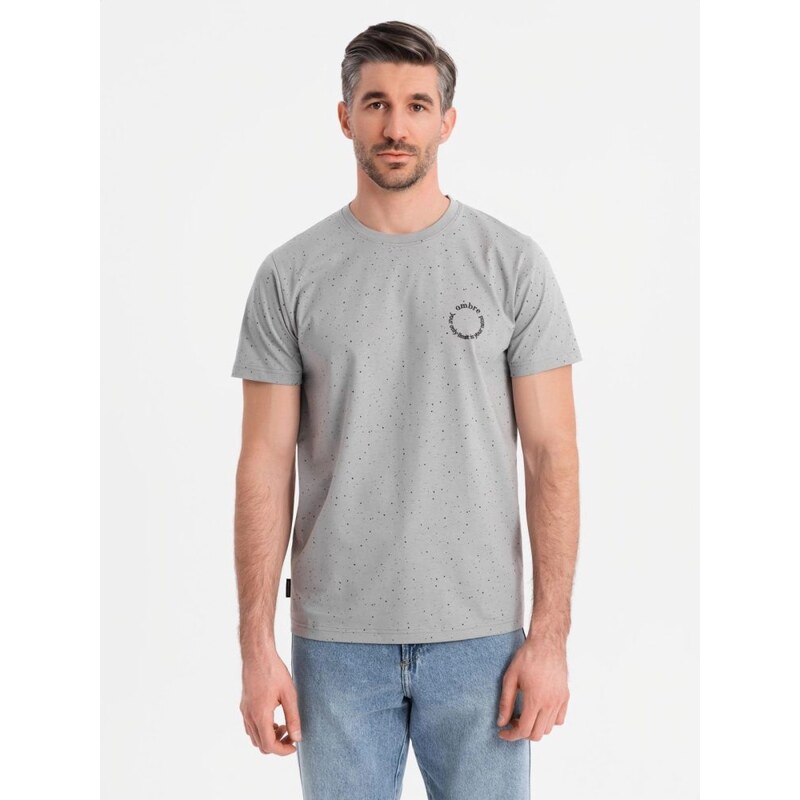 Ombre Clothing Módne šedé pánske tričko s potlačou V8 TSFP-0186 63977705