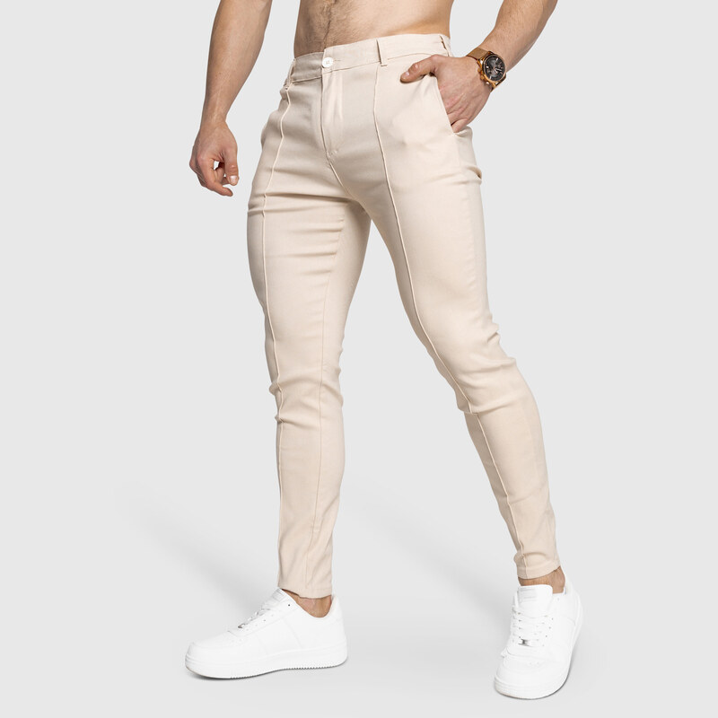 Strečové nohavice Iron Aesthetics Excellence, béžové 63981671