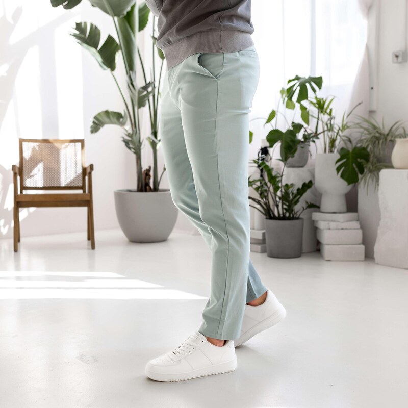 Strečové nohavice Iron Aesthetics Classy, zelené 63981683