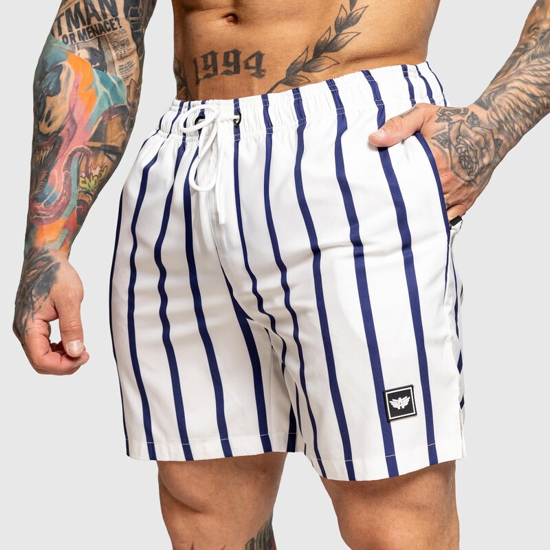 Pánske plavkové šortky Iron Aesthetics Boardwalk, biele 63981688