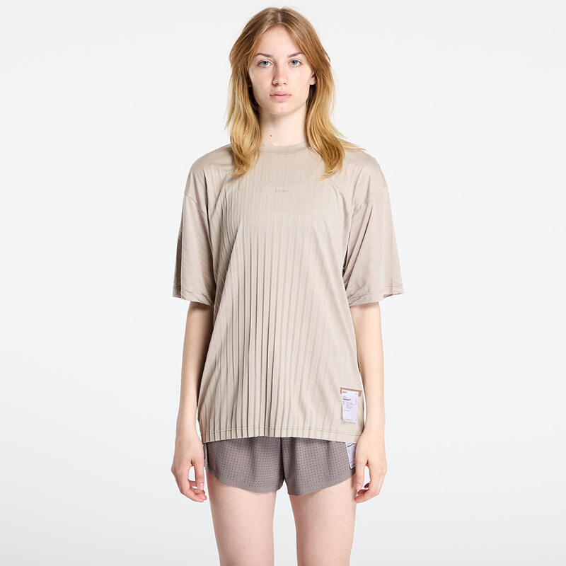 Tričko Satisfy AuraLite Pleated T-Shirt UNISEX Mineral Dune M 63798109